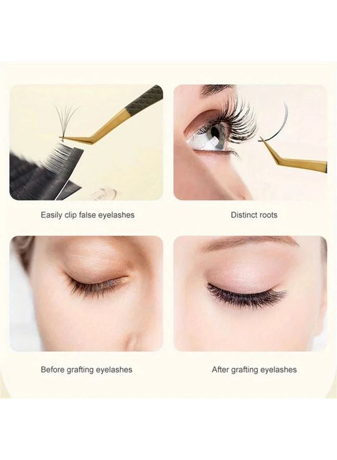 6pcs Black Stainless Steel Eyelash Extension Tweezers Set Anti Slip Grip For False Lashes And Nail Art - Image 3